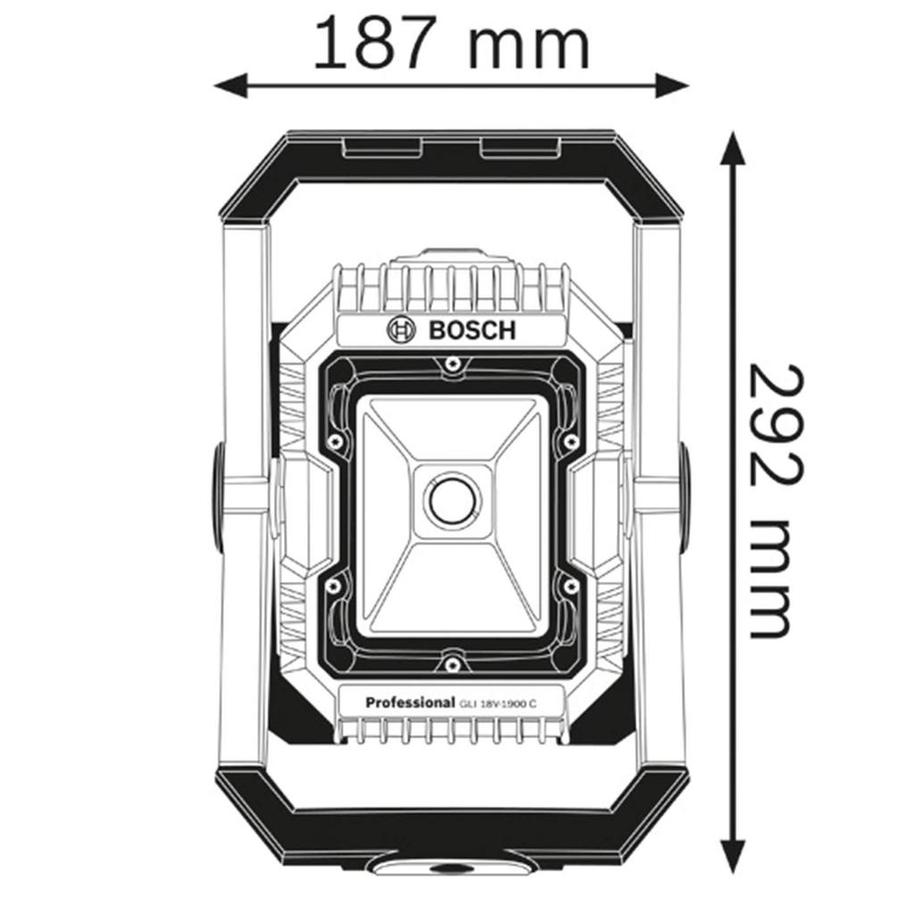 Bosch Professional Cordless Lumens Charger Sold 14V/18V Floodlight, 2,200 (Body Only, Separately) GLI18V-2200C