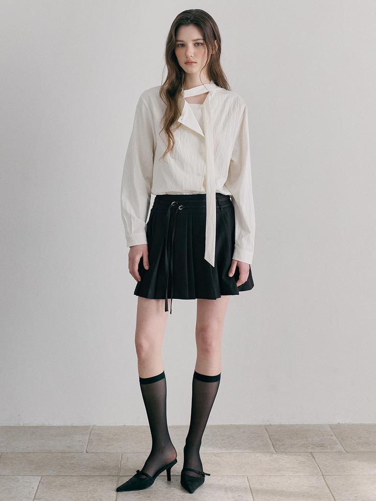ETMON Double Pleats Skirt, Black
