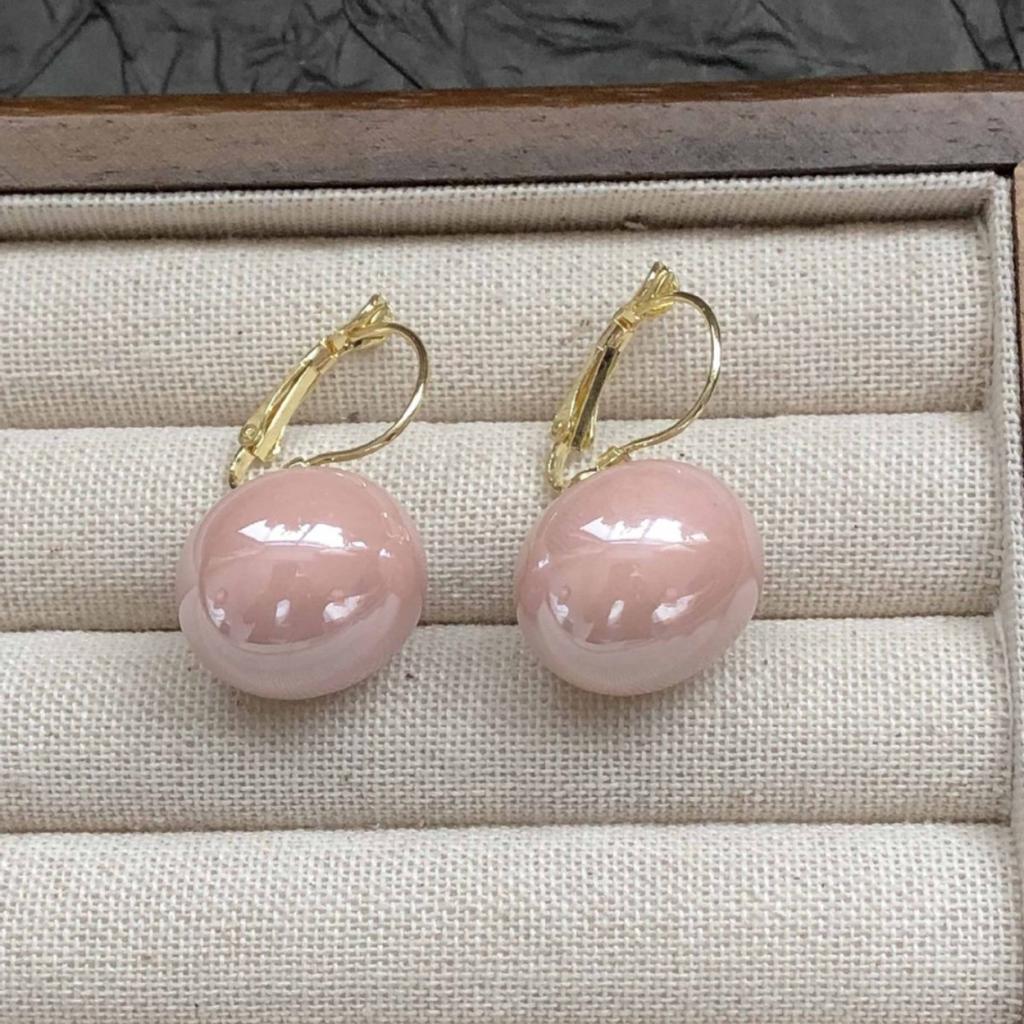 Damen Hong Kong Stil Vintage Rosa Perlen Hakenohrringe, Nische Einzigartiger Leichter Luxus Hochwertiger Ohrschmuck