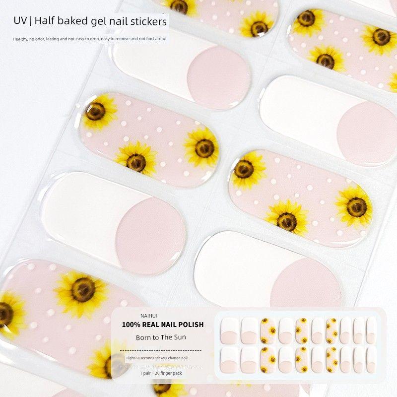 

Расписанная вручную гелевая УФ-наклейка для ногтей второго поколения Born to the Sun [20 finger lights]]