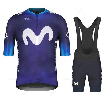 Atmungsaktives Anti-UV-Sommer-Radtrikot-Set des Movistar-Teams Sport-MTB-Fahrradtrikots Herren-Fahrradbekleidung Maillot Ciclismo Hombre