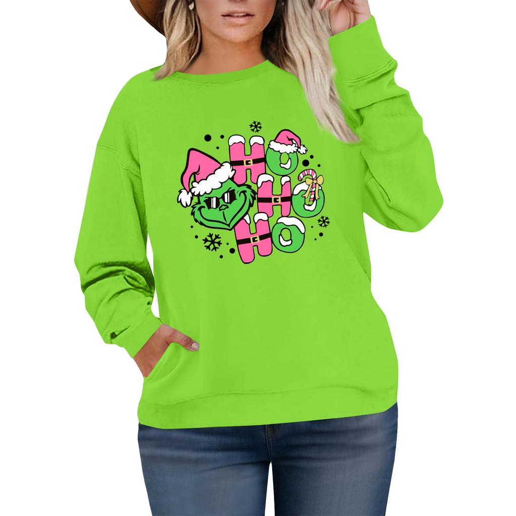 Women's Fashionable Casual Plus-Size Long Sleeve Pullover Printed Sweatshirt