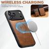Faux Leather Phone Case Wireless Charging Magnet Card Holder Stand for IPhone 17 Pro Max 16 Plus 15 14 13 1215 14 13 12