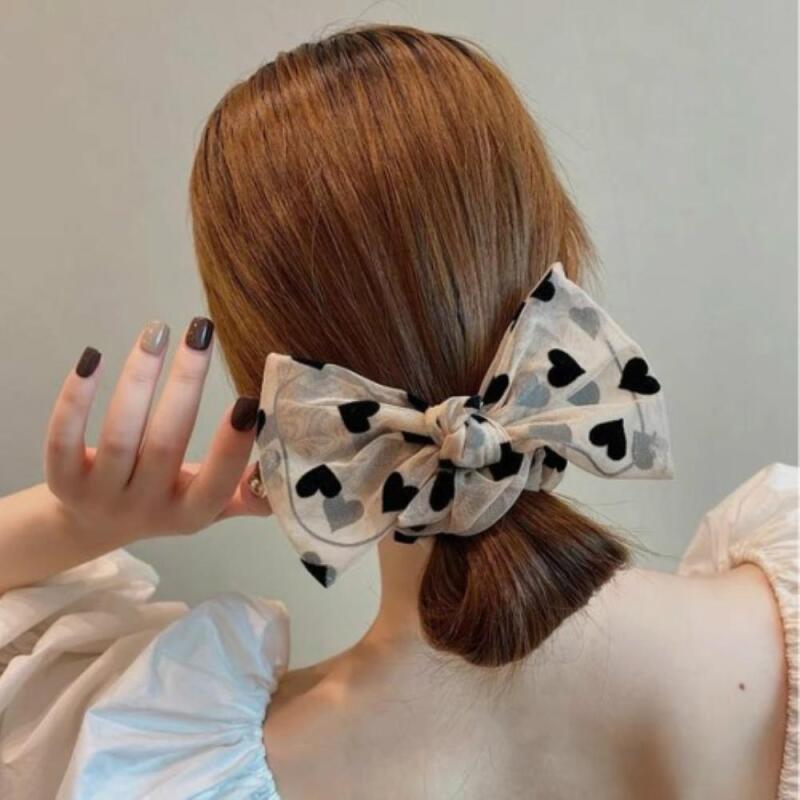 Women s Lovely Heart Polka Dot Headband A29488_Black