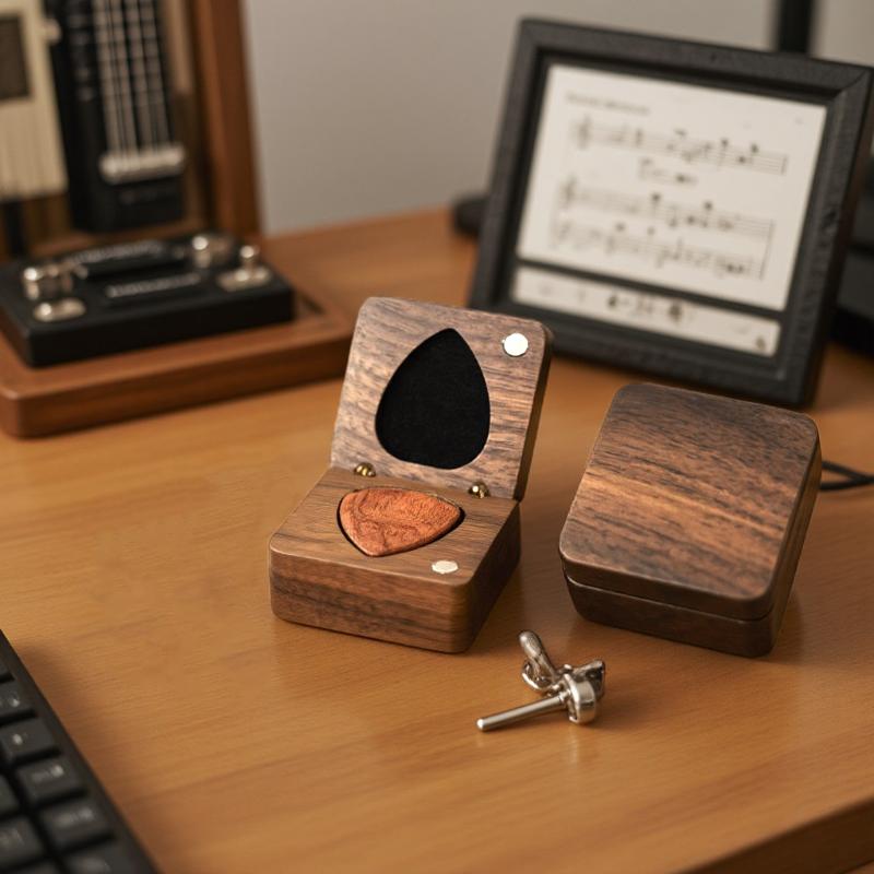 Pick Storage Box Plectrum For Acoustic Guitar Plectrums Electric Wood Picks Solid Unique