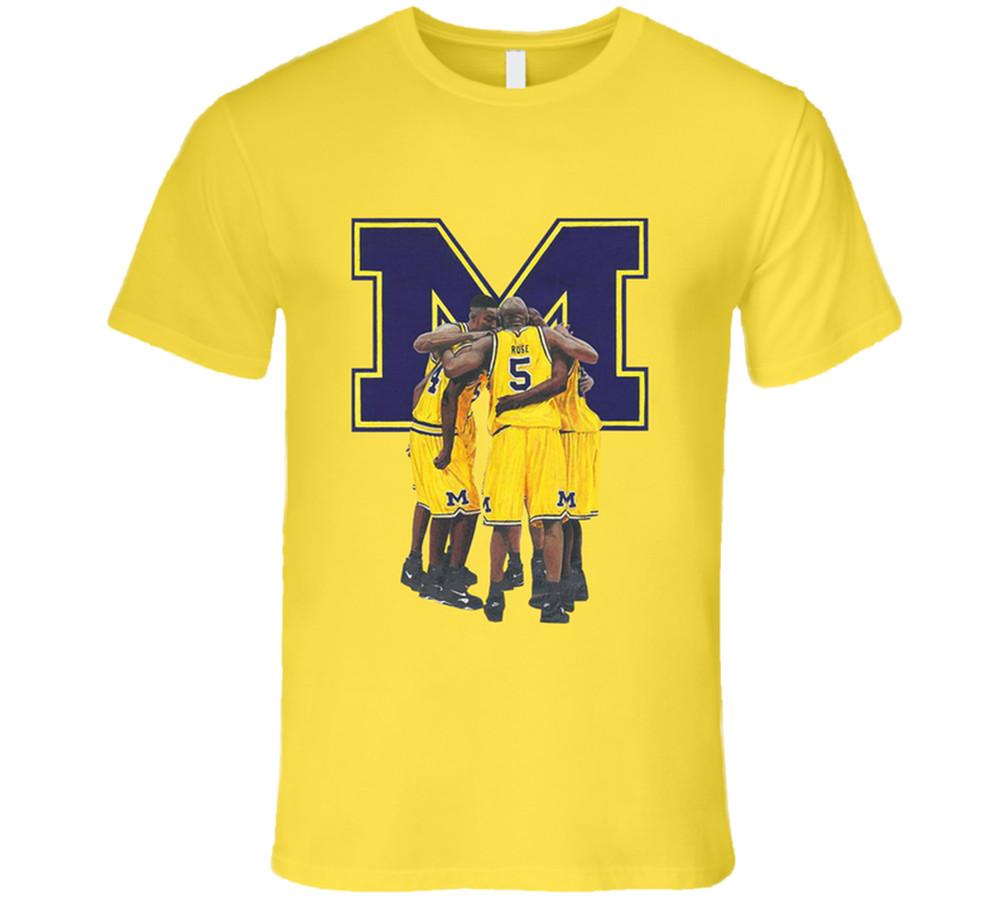 Fab 5 Five Basketball Team Michigan T Shirt 100% Ring Spun Cotton Tee Gift New Unisex T-Shirt XXXXL
