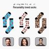 Custom 3D Logo Couple Mid-Calf Socks - Creative Autumn/Winter Trend, Personalized Design with Image