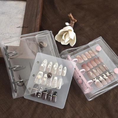 DIY Nail Art Piece Fake Nail Storage Book with Double Buckle 3 Holes Card Clip Display Board Simple Album for Nail Care