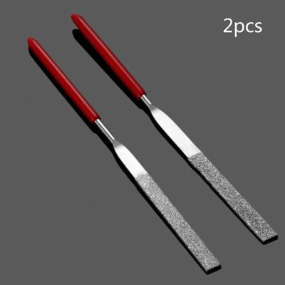 Lime à aiguilles, poignée en plastique rouge, pierre métallique, diamant de meulage, Durable