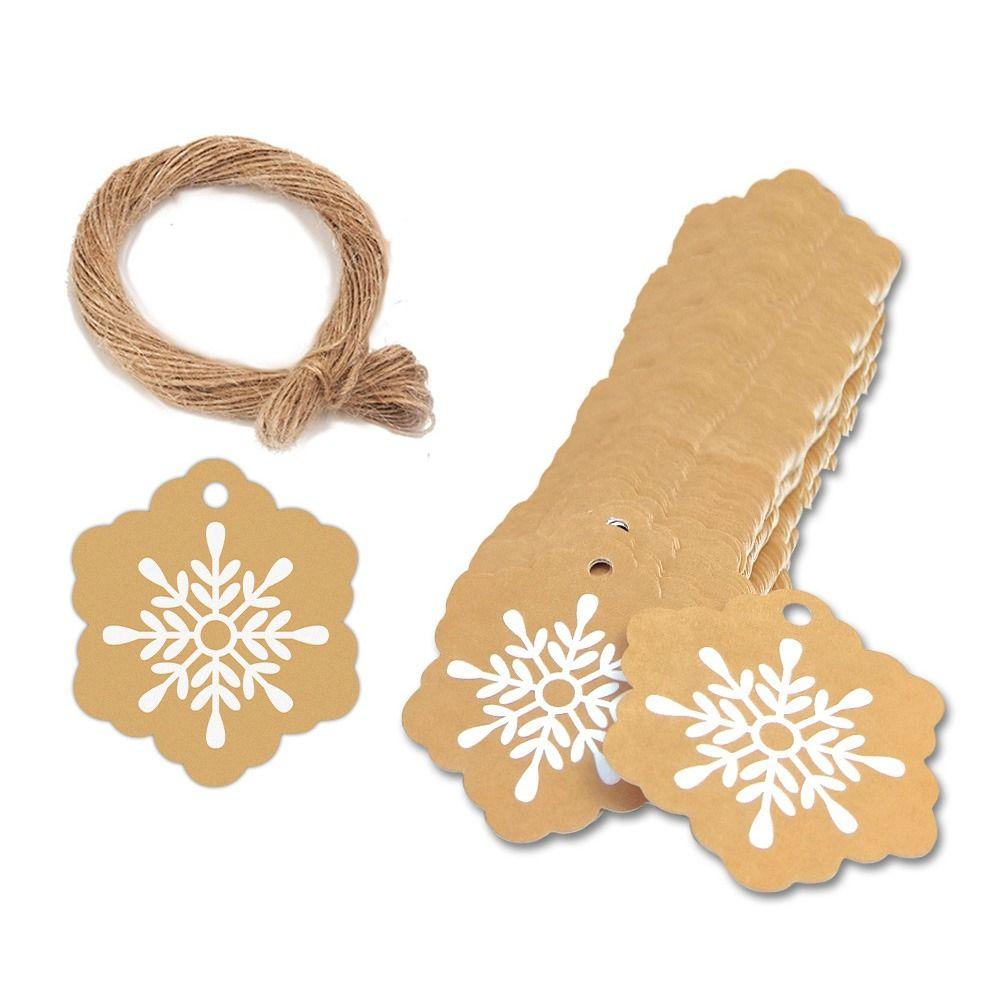 Supplies Merry Christmas Tags Wrapping Hanging Labels Xmas Tree Snowflake Santa Claus Snowman