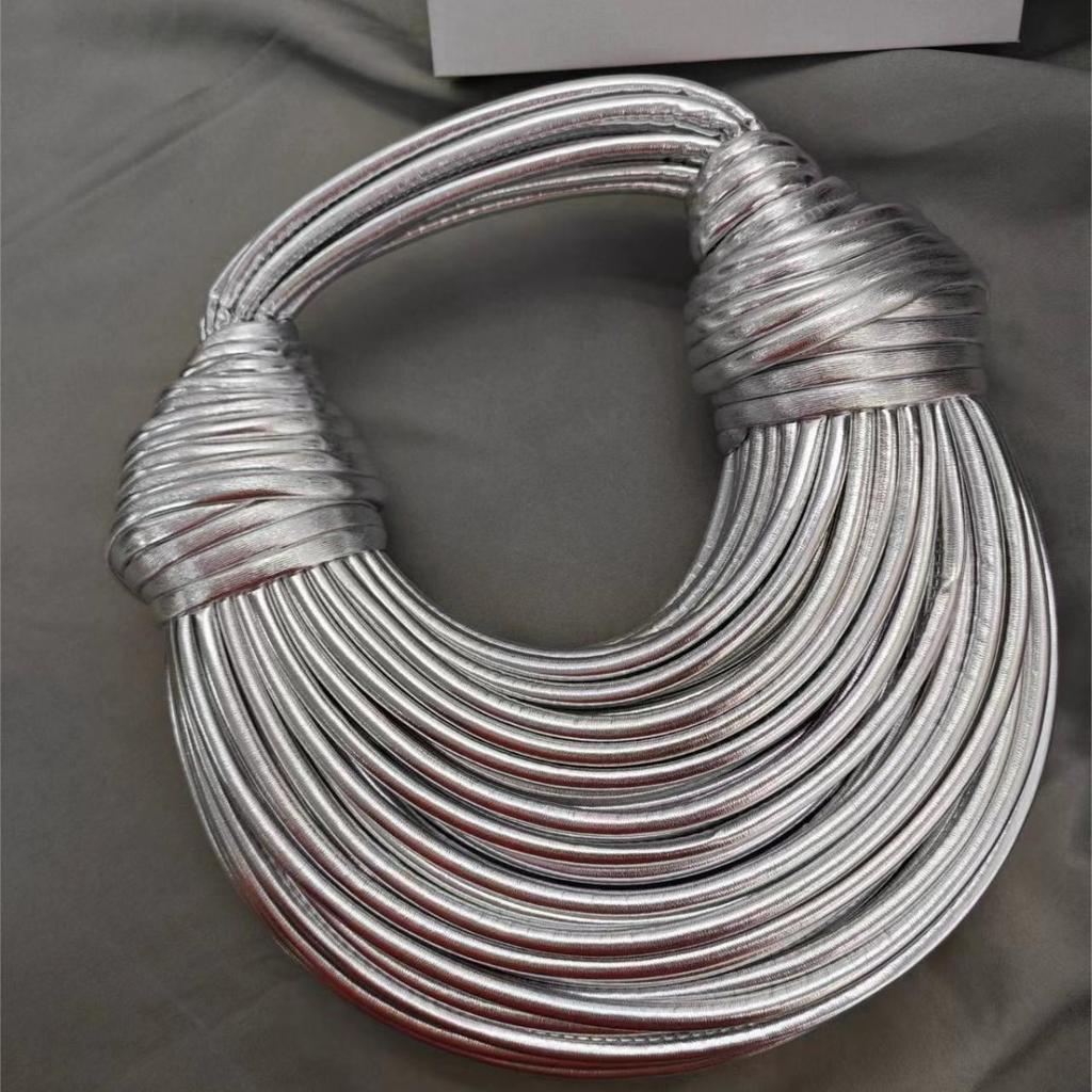 Fashion Handbag Bag Women'S High-End Niche Design Personalized Woven Noodle Bag Messenger Bag Women'S Tide