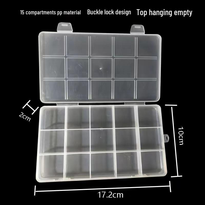 

Transparent Blue Buckle 14-Grid PP Polymer Clay Beading Storage Box with Removable Dividers
