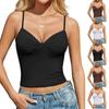 Women's Summer Twist Front Tank Top Spaghetti Strap Slim Fit Casual Crop Top Sleeveless Stretchy Camisole Shirt