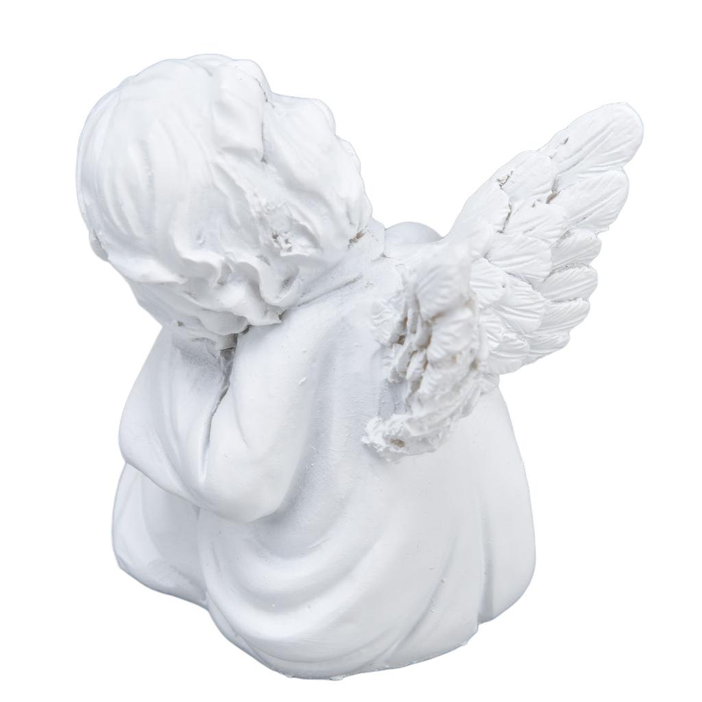 Cherub Statue Synthetic Resin Material Lovely Style White Baby Figurines for Party