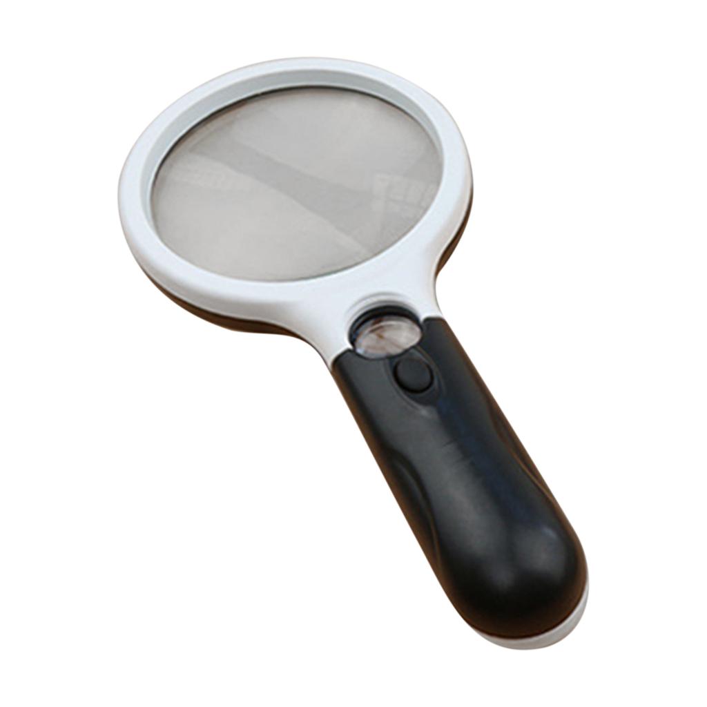 Magnifying Glass With Light, 3X Lighted Magnifying Glass, 3 Led White Lights Handheld Magnifying Glass, Illuminated Magnifier For Reading, Seniors, Je