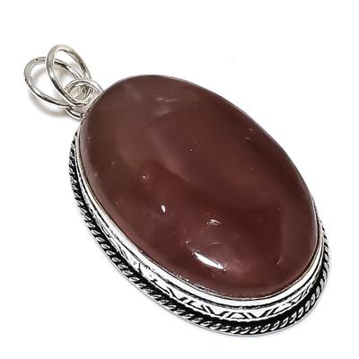 Natural Rhodochrosite Gemstone 925 Sterling Silver Gift Pendant 2.44" o7Q74