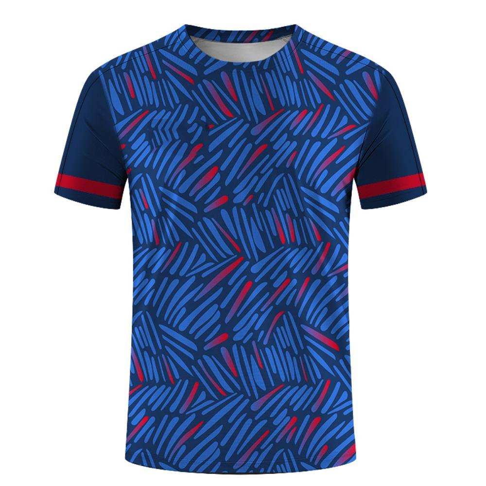 Sommermode Sportball Outdoor Trainingskleidung DIY LOGO Schnelltrocknend Täglich O-Ausschnitt Kurzarm T-Shirt Lässig Männer Und Frauen