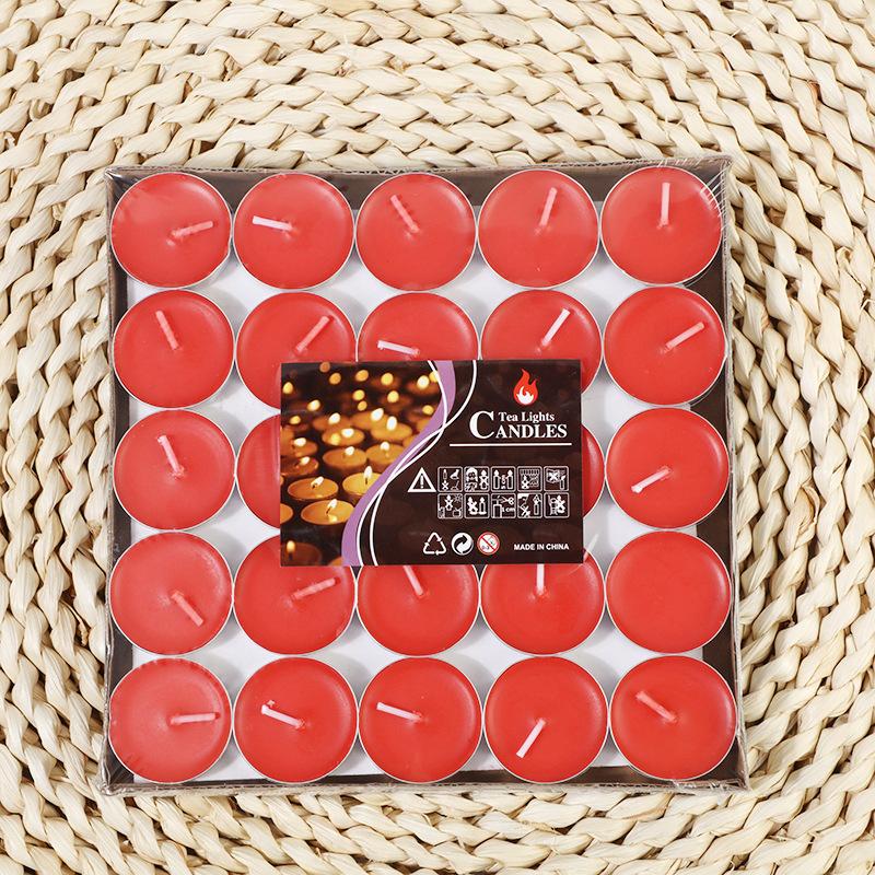 Aluminum Shell Round Tealight Valentine's Day Proposal Picture Hotel Tea-making Fire-free Paint Small Candle