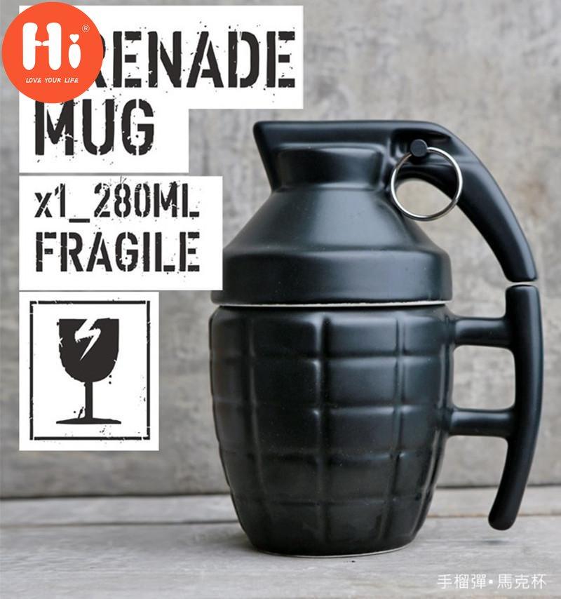 Hi Creative Grenade with Lid Ceramic Mug Coffee Cup Personalized Gift