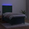 Maison Exclusive - Sommier à lattes de lit avec matelas LED Vert foncé 100x200 cm