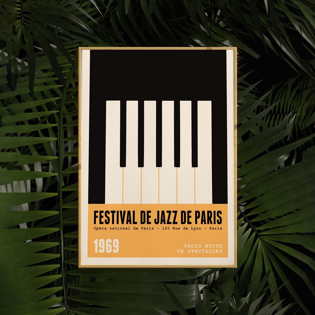 Modernes Jazz-Festival-Musikfestival-Poster, schlichter Stil, bunte Klavierbilder, Leinwanddruck, Poster, Wandkunst, Dekor für Bar