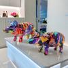 New Colorful Pig Statue Ornaments Living Room Home Resin Crafts Wine Cabinet Porch Decoration Gift