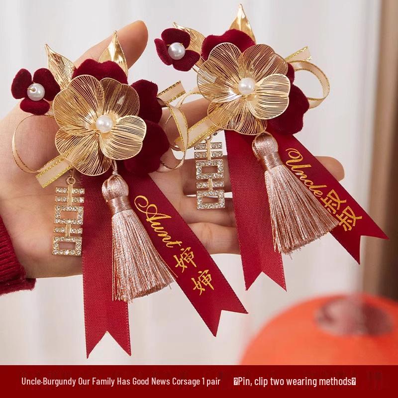 Komplettes Hochzeits-Ansteckblumen-Set für Braut, Bräutigam & Familie - Florale Accessoires vor der Hochzeit