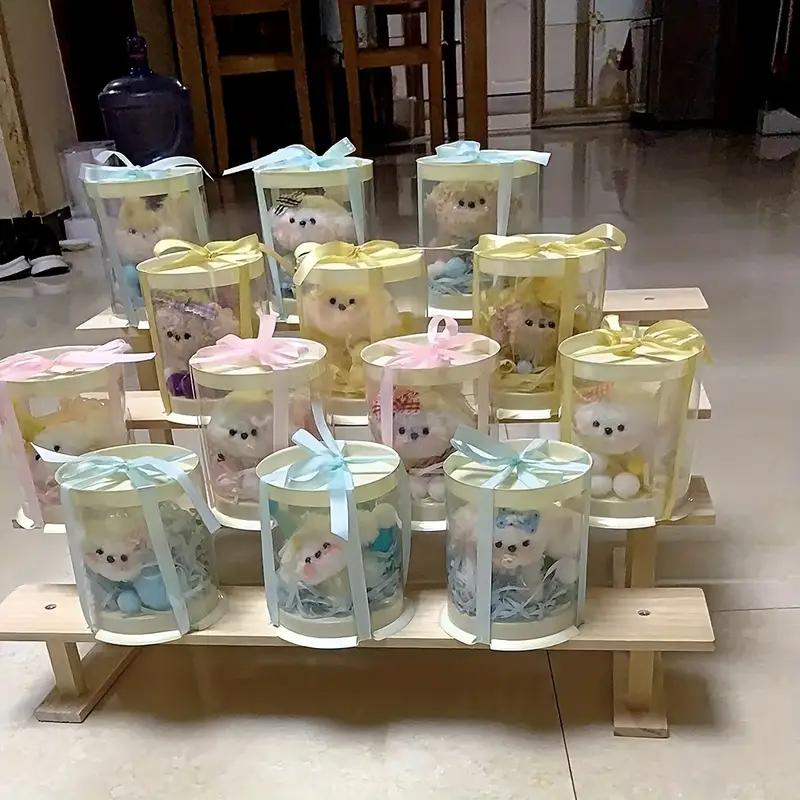 WTEMPO Transparent Mini Gift Boxes with Flip-Top Lids Plastic Circular Containers Boxes Festive Packaging Boxes for Storing and Gifting Delicate Items