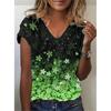 Summer Sunflower Floral 3D Print T Shirt Women V-Neck Casual Tee Y2k Tops Harajuku Streetwear Oversized T-shirts Woman Clothing