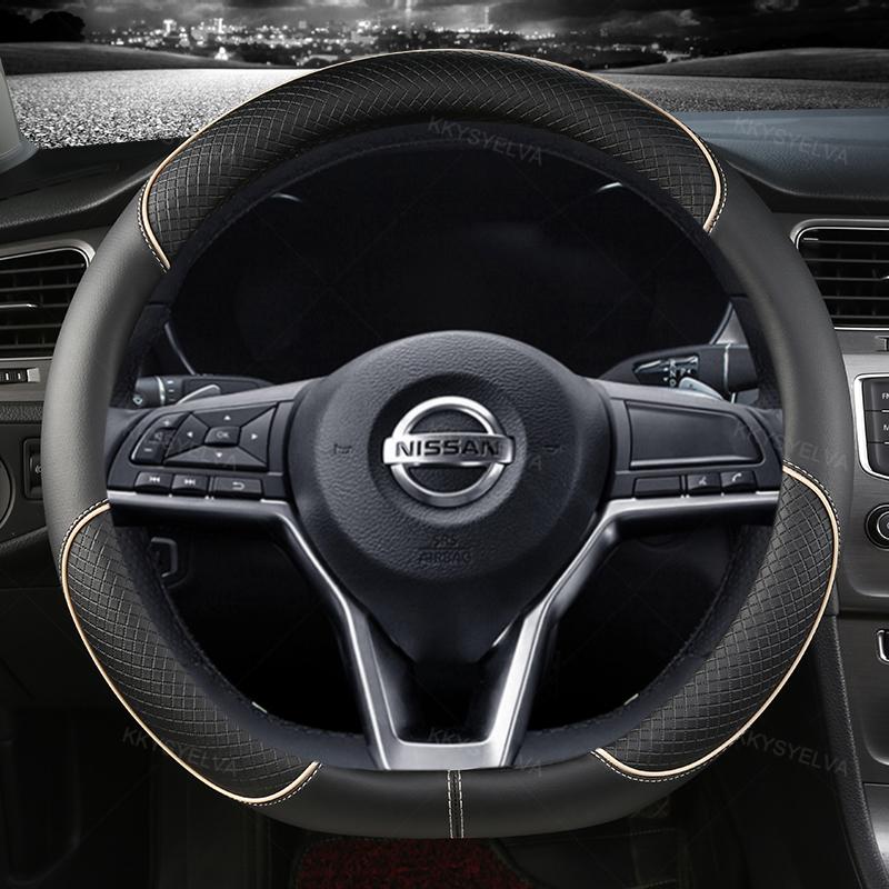 Car Steering Wheel Cover D Type PU Leather For Nissan X-trail Qashqai Rogue Sport Rogue 2017 2018    Altima Versa