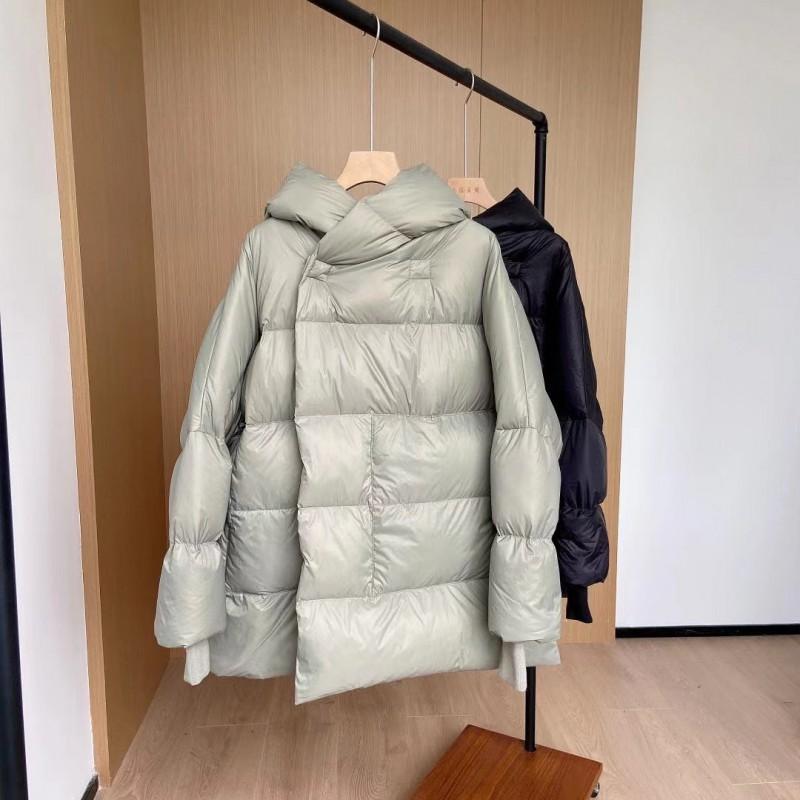 Womens Short Down Jacket Lightweight Winter Warm Coat White Duck Loose Fit