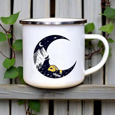 Happy Camping Enamel Cups Coffee Wine Mug Drinkware Personalized Gift Cupshe Beer Cup Cups for Coffee and Tea Mugs Travel Gifts