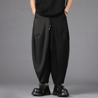 2025 Summer Men Streetwear Harem Pants Men High Street Black Wide-Leg Trousers Man Hip Hop Jogging Pants Male Oversized Pants