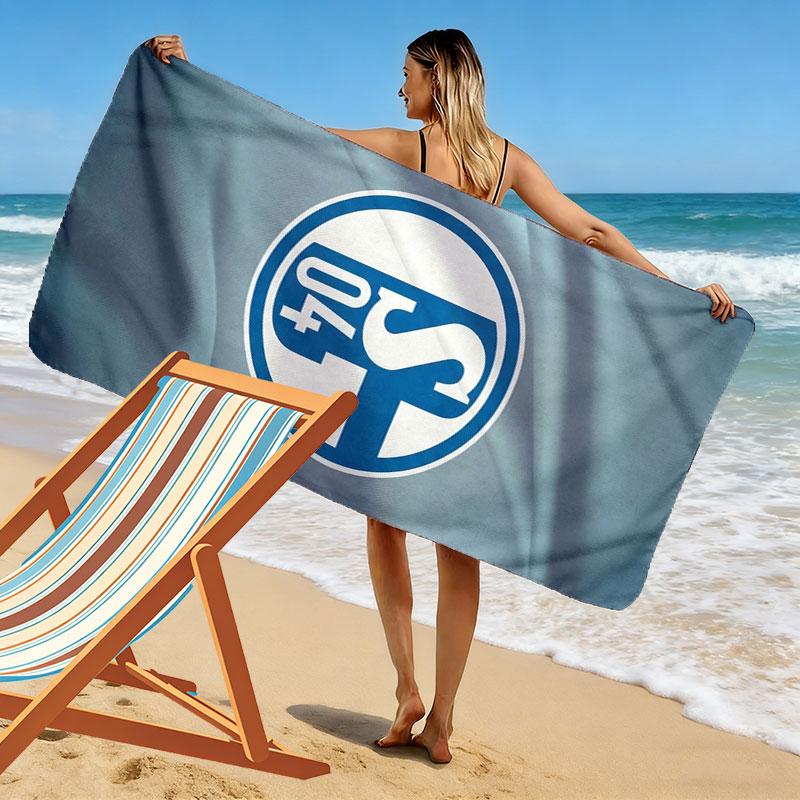 Asciugamano da Spiaggia Stampato FC Schalke 04, Asciugamano Grande Morbido ad Asciugatura Rapida per Spiaggia Campeggio Nuoto