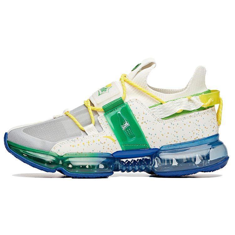 Sprite X Anta Cushioning Slip Resistant Abrasion Resistant Low Top Running Shoes Women's White Yellow Green 122025530-4