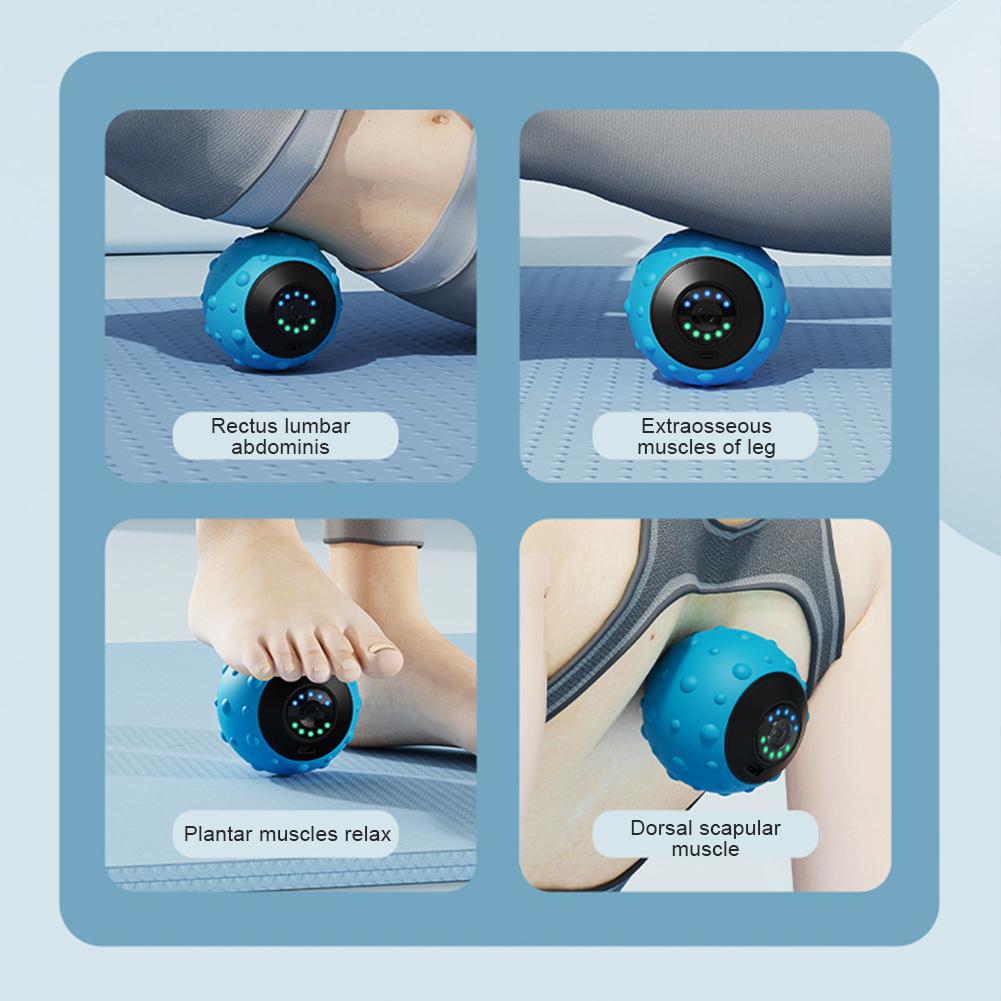 Electric Massage Ball Trigger Point Fascia Ball 5 Gear Hand Massage Ball Ergonomic Finger Training Yoga Massage Ball