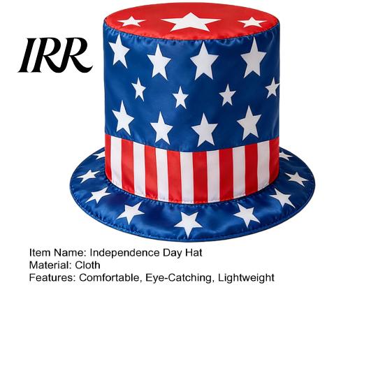 Retro Style Top Hat American Flag Hat, Uncle Costume for 4th of July, Bald Eagle Red White Blue Patriotic Party Decoration Adults, Independence