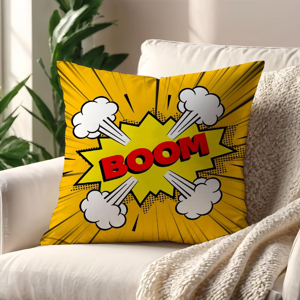 Art Pop BANG WOW BOOM POW cushion cover Pillow Cover Home Sofa living Decoration Room  Office Car Nordic Simplicity