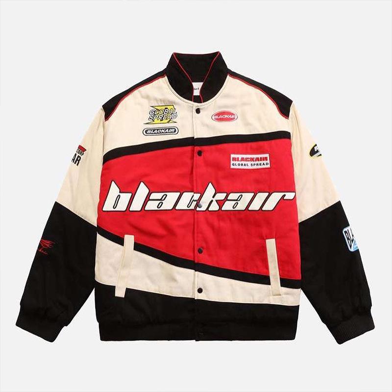 2023 Autumn/Winter Sporty Style Three-Color Casual Long-Sleeve Motorcycle Windbreaker Jacket.