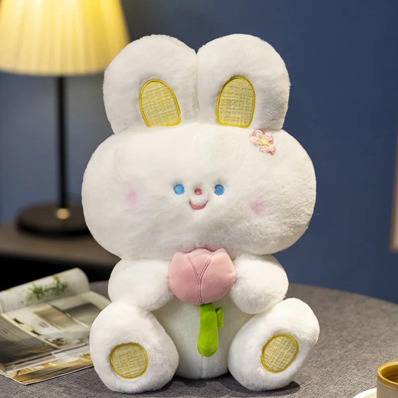 Lovely Sitting Rabbit Toys Sweet Stuffed Soft Animal Cute Bunny Dolls Kawaii Pillow Birthday Gift for Children Girls Present