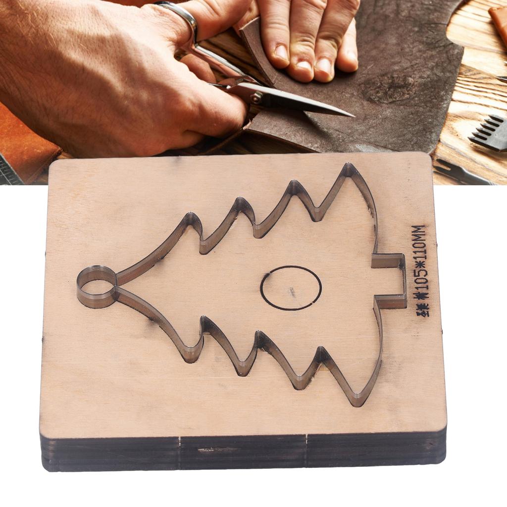 Leather Mould Leather Cutting Die Christmas Tree Shape Punch Cutter Craft Mould Tool 13.5x13x2.3cm for Paper Rubber Punching Die