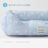 Washable Cooling Square Pet Bed for Dogs and Cats Seat Blue Polka [Reversible Cushion] (Small, Dots)