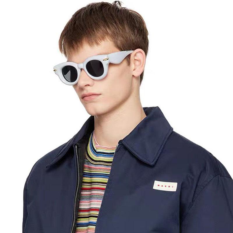 Y2K Luxury Designer Bubble Big Frame Round Sunglasses Vintage Punk Pink Shades for Women Men