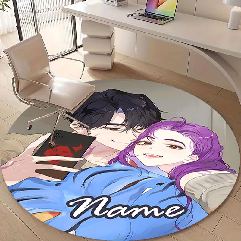 Personalized K-KPop Demon Hunters Round Chair Office Rug - Perfect for Mat, Office Chair & More - Ideal Gift for Birthdays and Holidays