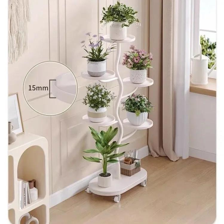 Metal Plant Shelf Ladder Display Stand for Indoor Decor Tiered Flower Rack for Living Room Decoration Versatile Storage