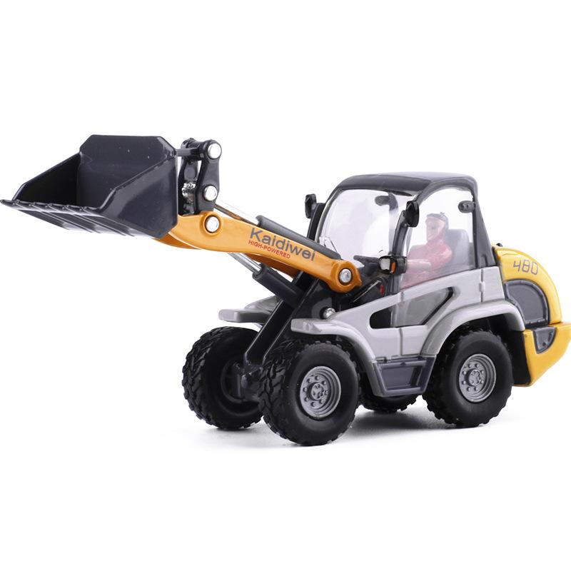 1/50 Light Bulldozer Truck Toy Car Model Diecast Engineering Vehicle Miniature Four Wheels Collection Gift for Children Boys Kid