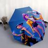 Ombrello pieghevole KPop Demon X con apertura e chiusura automatiche, telaio a 8 stecche e design compatto da viaggio, perfetto per tutte le occasioni | Elegante