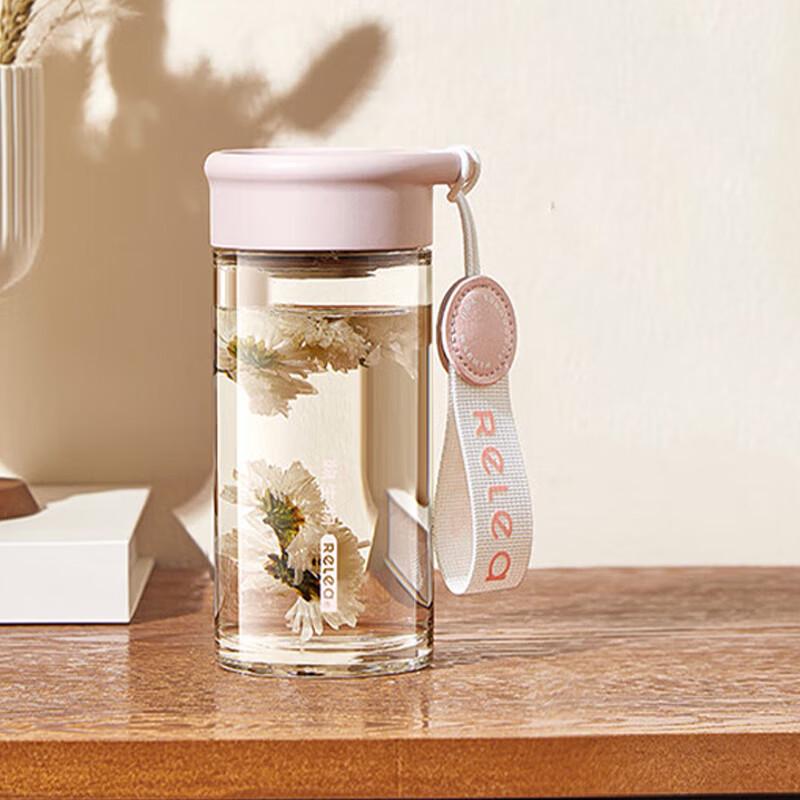 RELEA Tea Infuser Glass Water Bottle