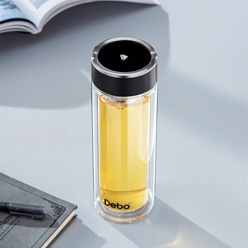 Debo Stroll 320ml Double-Wall Tea Infuser Glass Bottle