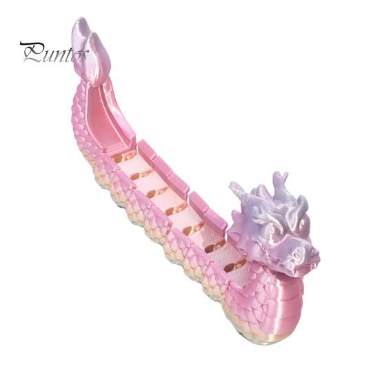 

3D Printed Dragon Boat Figurine Movable Joints Loong Boat Figure Articulated Boat Model Fidget Toy Dragon Boat Festival Decoration Ornament різнокольоровий